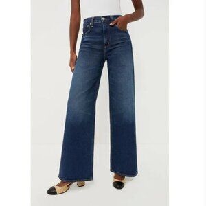 Citizens of Humanity Paloma Wide Leg High Waist Jean in Dark Indigo Blue 32